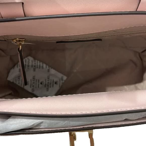 Michael Kors Manhattan Medium Leather and Logo Satchel (DK Powder Blush)