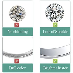 Anbamahong Moissanite Earrings Lab Created Diamond 18K White Gold Plated 925 Sterling Silver Studs for Men Women Jewelry Gifts