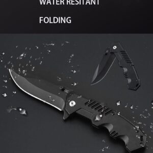 Labstandard Pocket Folding Knife with 3.34” Stainless Steel blade and Aluminum Handle-Folding hunting camping Knife with liner