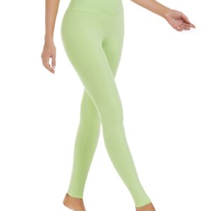 AHLW Buttery Soft High Waisted Yoga Pants for Women Elastic Skin-Friendly Comfortable Yoga Leggings Daily Casual Leggings Lime Green