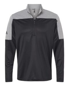 adidas mens lightweight quarter-zip pullover, 4xl, black/grey three melange