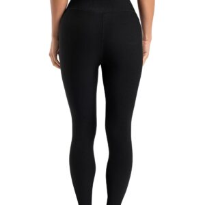 Yogipace Tall Women's High Waisted Extra Long Ribbed Yoga Leggings with Pockets, 31", Black, Size S