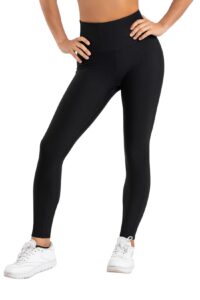 yogipace tall women's high waisted extra long ribbed yoga leggings with pockets, 31", black, size s