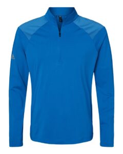 adidas mens shoulder stripe quarter-zip pullover, s, glory blue