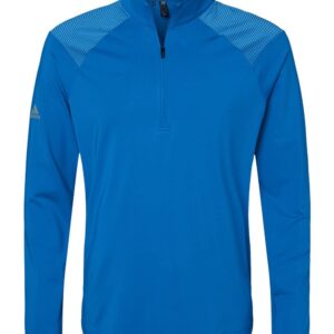 adidas Mens Shoulder Stripe Quarter-Zip Pullover, S, Glory Blue