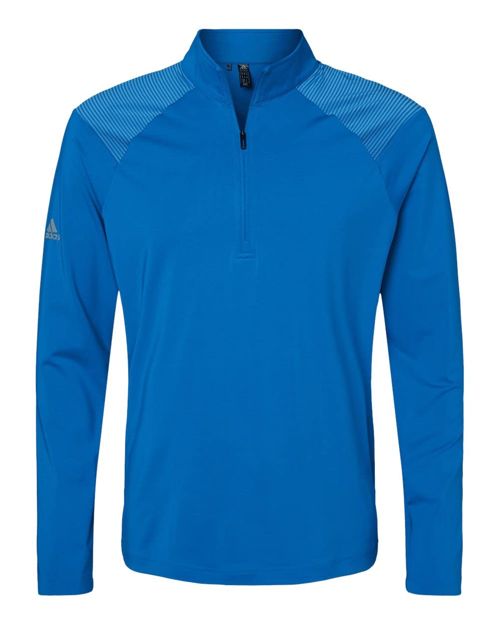 adidas Mens Shoulder Stripe Quarter-Zip Pullover, S, Glory Blue