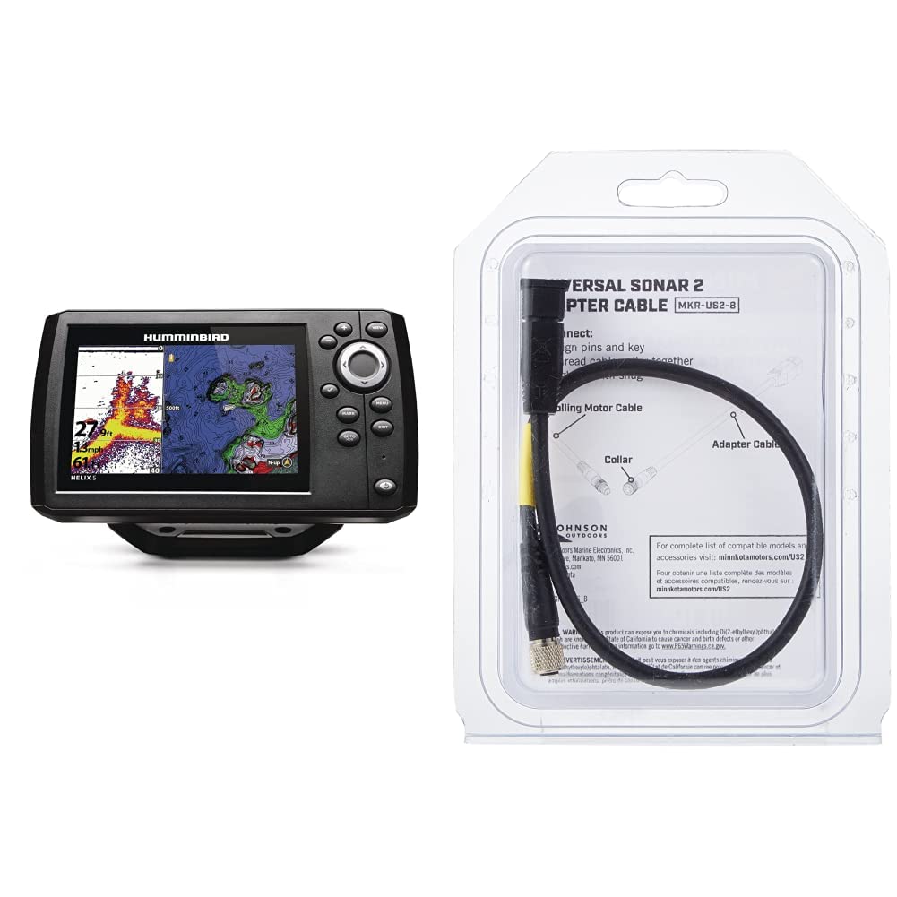 Humminbird Helix 5 Fish Finder Bundle with Transducer Adapter