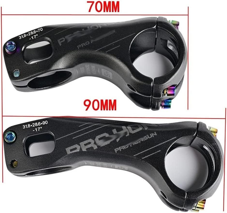 ZECHAO Road Bike Stem,Aluminum Alloy 17 Degree Mountain Bike Stem 70/ 90MM 31.8 * 28.6MM XC Mountain AM Bike Handlebar Mountain Stem Bike Stem (Color : Colorful, Size : 90mm)