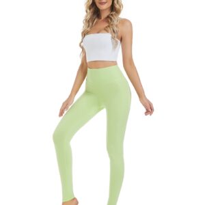 AHLW Buttery Soft High Waisted Yoga Pants for Women Elastic Skin-Friendly Comfortable Yoga Leggings Daily Casual Leggings Lime Green