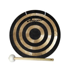 Arborea Gong Sun Wind Gong Great for Sound Healing 16 Inch Gong Beautiful and Calming Gong Sound Include Gong Mallet and Hanging String Authentic Chinese Wind Gong