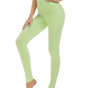 AHLW Buttery Soft High Waisted Yoga Pants for Women Elastic Skin-Friendly Comfortable Yoga Leggings Daily Casual Leggings Lime Green