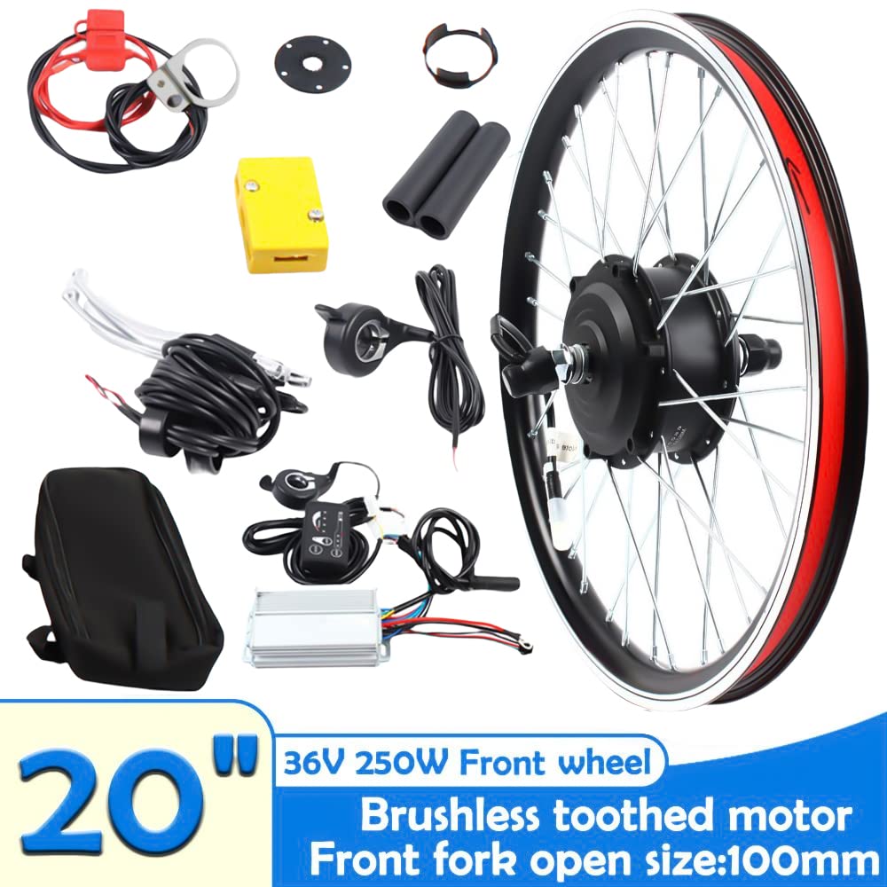 OUKANING Electric Bicycle Motor Kit 36V 250W Electric Bike Conversion Kit Front Wheel Powerful Motor E-Bike Conversion Kit for 20" Bike (20" 36V 250W Front Wheel)