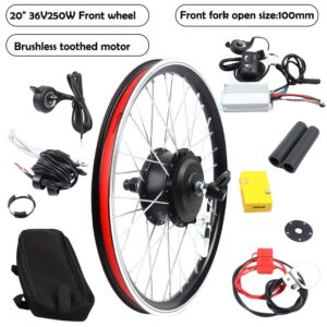 OUKANING Electric Bicycle Motor Kit 36V 250W Electric Bike Conversion Kit Front Wheel Powerful Motor E-Bike Conversion Kit for 20" Bike (20" 36V 250W Front Wheel)