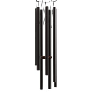 Wind Chimes for Outside and Inside – 44 inch – 528hz Solfeggio Healing Tones - Black