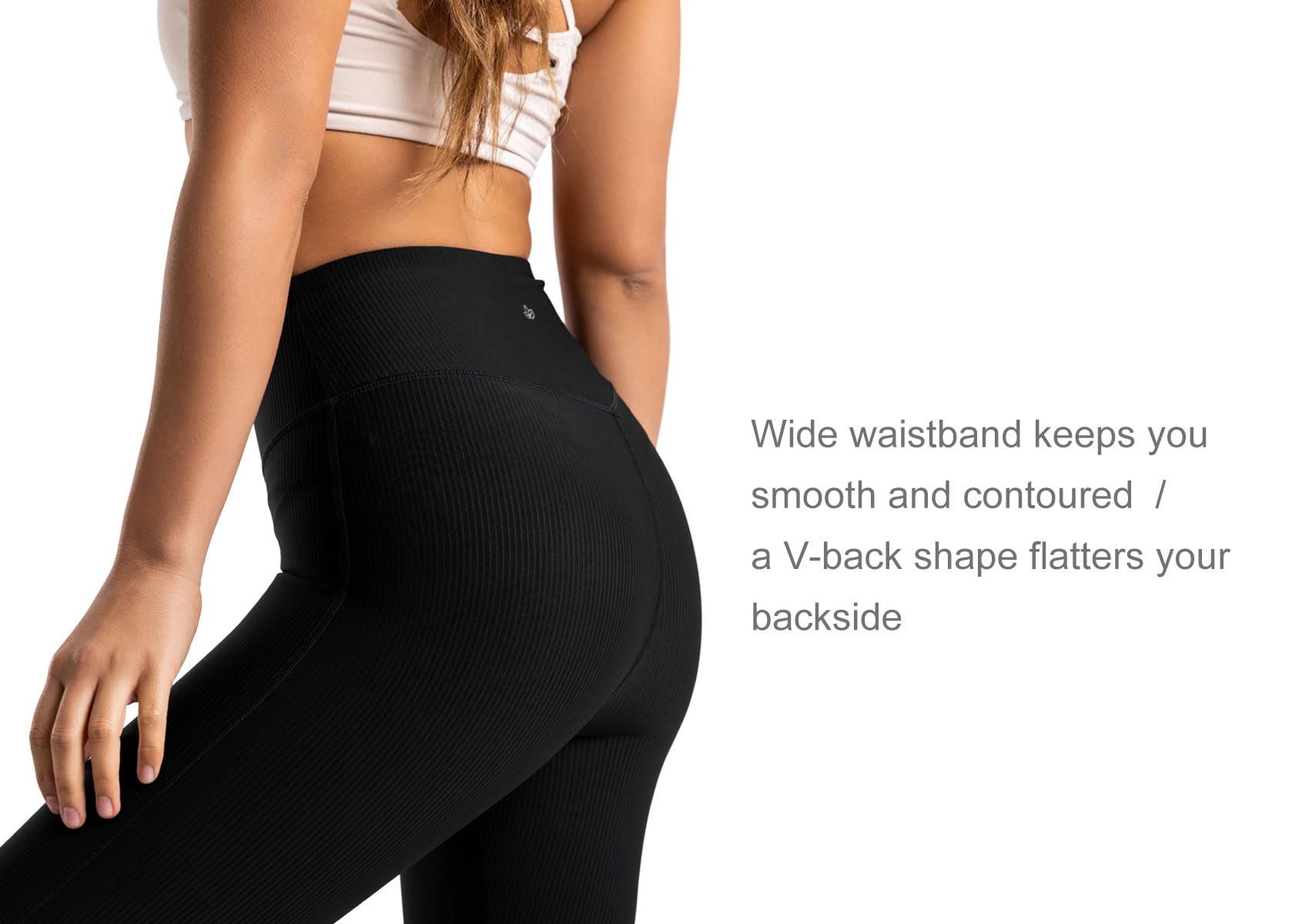 Yogipace Tall Women's High Waisted Extra Long Ribbed Yoga Leggings with Pockets, 31", Black, Size S