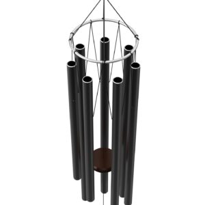 Wind Chimes for Outside and Inside – 44 inch – 528hz Solfeggio Healing Tones - Black