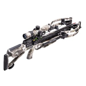 tenpoint stealth 450 crossbow, veil alpine - 450 fps - our fastest forward draw crossbow - includes 100-yard evo-x marksman elite scope, acuslide & 3 pro elite 400 carbon arrows