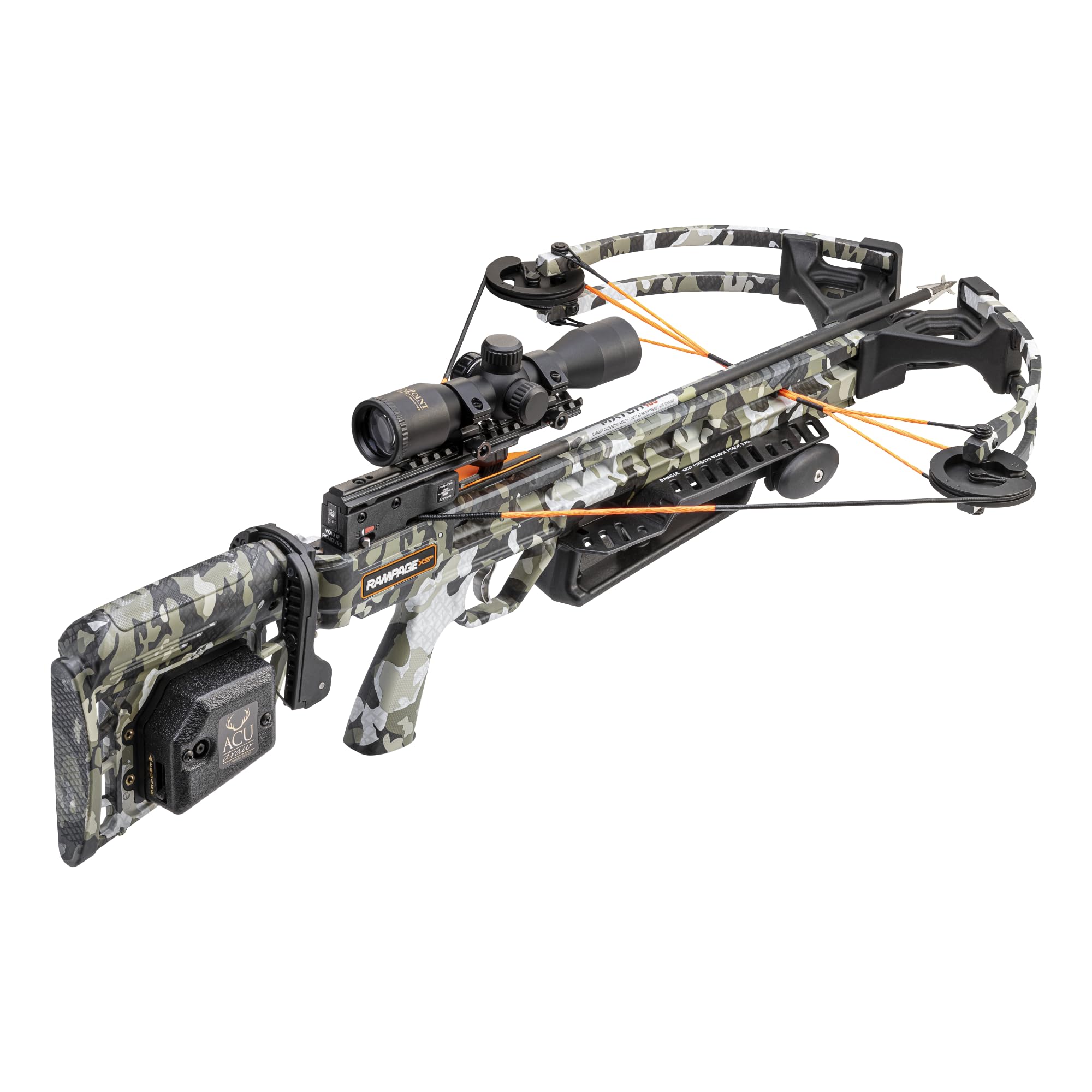 Wicked Ridge by TenPoint Rampage XS Crossbow, Peak XT - 390 FPS - The Ultimate Affordable Hunting Machine - Includes Lighted 3X Pro-View Scope, ACUdraw & Three Match 400 Carbon Alpha-Nock Arrows