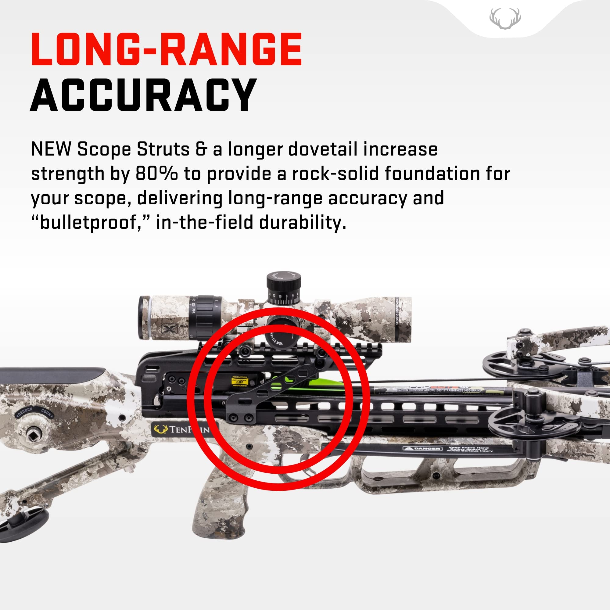 TenPoint Stealth 450 Crossbow, Veil Alpine - 450 FPS - Our Fastest Forward Draw Crossbow - Includes 100-yard EVO-X Marksman Elite Scope, ACUslide & 3 Pro Elite 400 Carbon Arrows