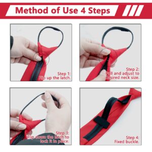 Mantieqingway 3.15'' Zipper Ties for Men Pre-tied Adjustable Red Tie, Polyester Silk Clip on Men's Neckties for Wedding Office Graduation School Uniforms, 1 Pc