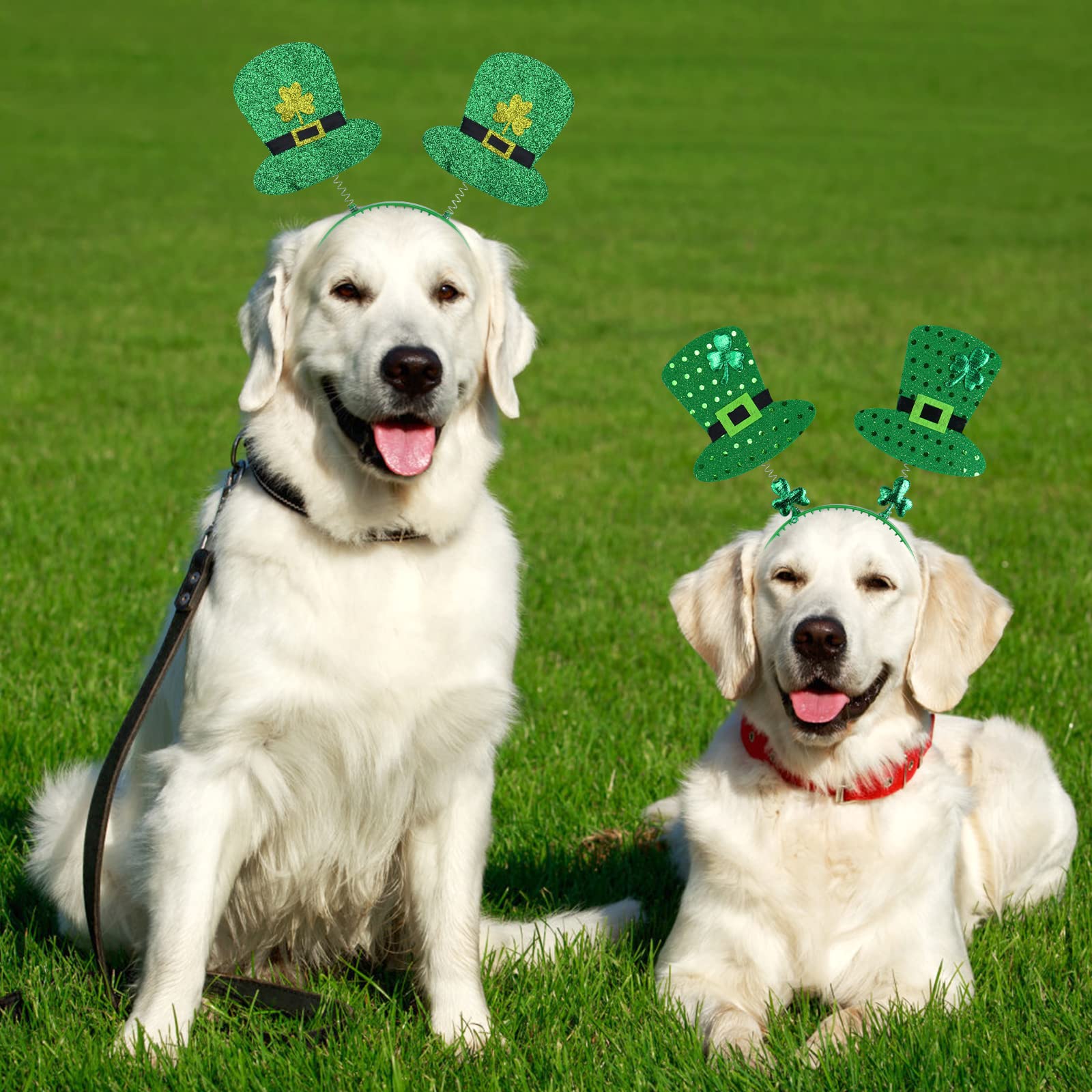 Fudragtn 9PCS St Patricks Day Headband,St.Patrick'S Day Green Shamrock Clover Headband for Women Girls Hair Accessories Headwear