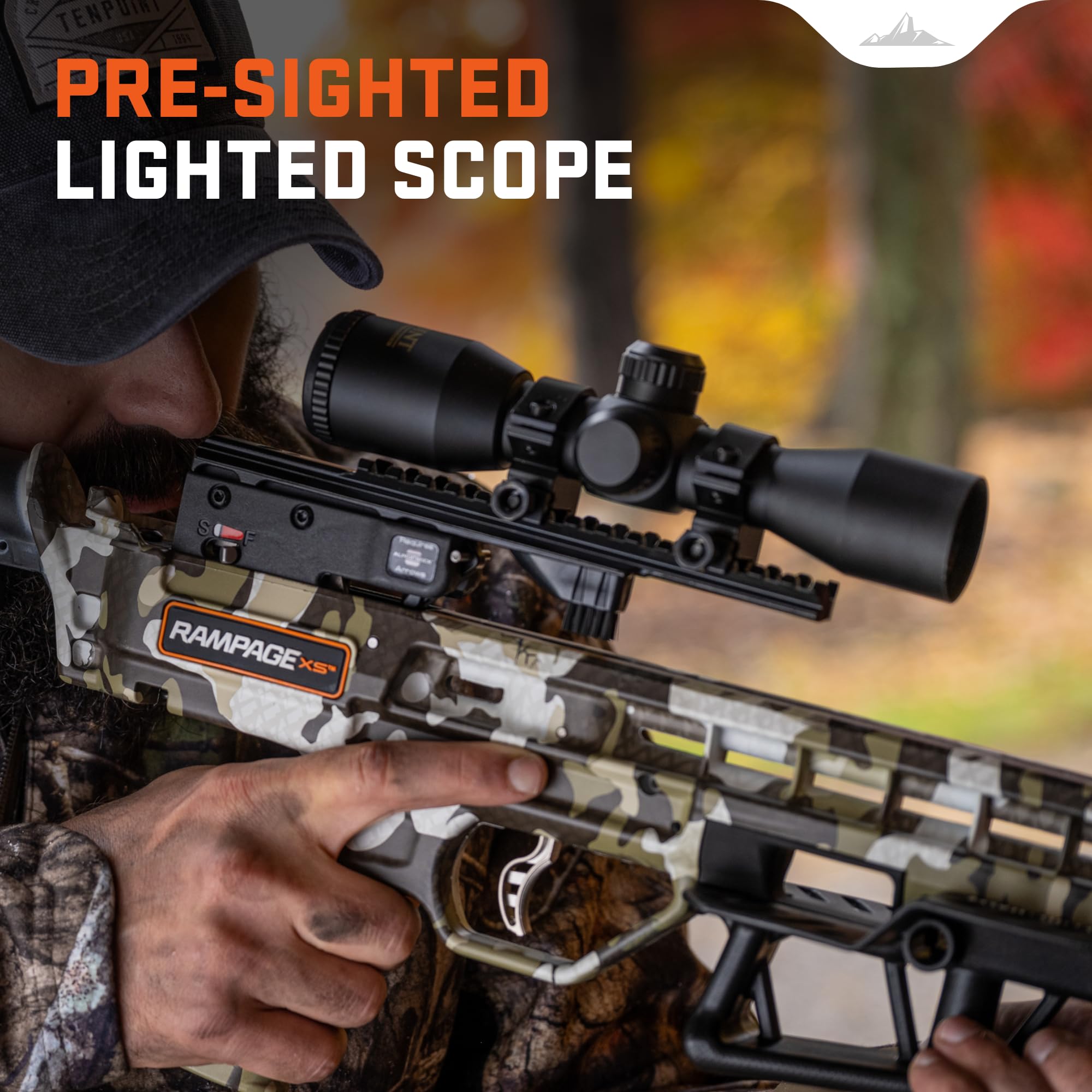 Wicked Ridge by TenPoint Rampage XS Crossbow, Peak XT - 390 FPS - The Ultimate Affordable Hunting Machine - Includes Lighted 3X Pro-View Scope, ACUdraw & Three Match 400 Carbon Alpha-Nock Arrows