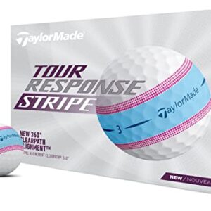 TaylorMade Golf Tour Response Stripe Ball Blue/Pink Dozen