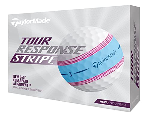 TaylorMade Golf Tour Response Stripe Ball Blue/Pink Dozen