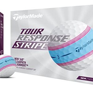 TaylorMade Golf Tour Response Stripe Ball Blue/Pink Dozen