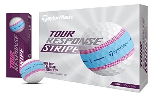 TaylorMade Golf Tour Response Stripe Ball Blue/Pink Dozen