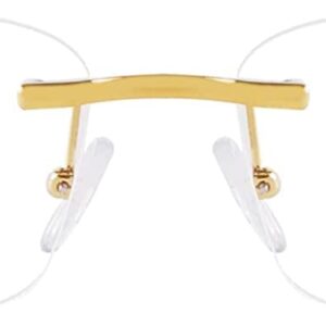 UM Vintage Rimless Sunglasses Retro Luxury Gold Metal Frameless Rectangle Lens Sun Glasses