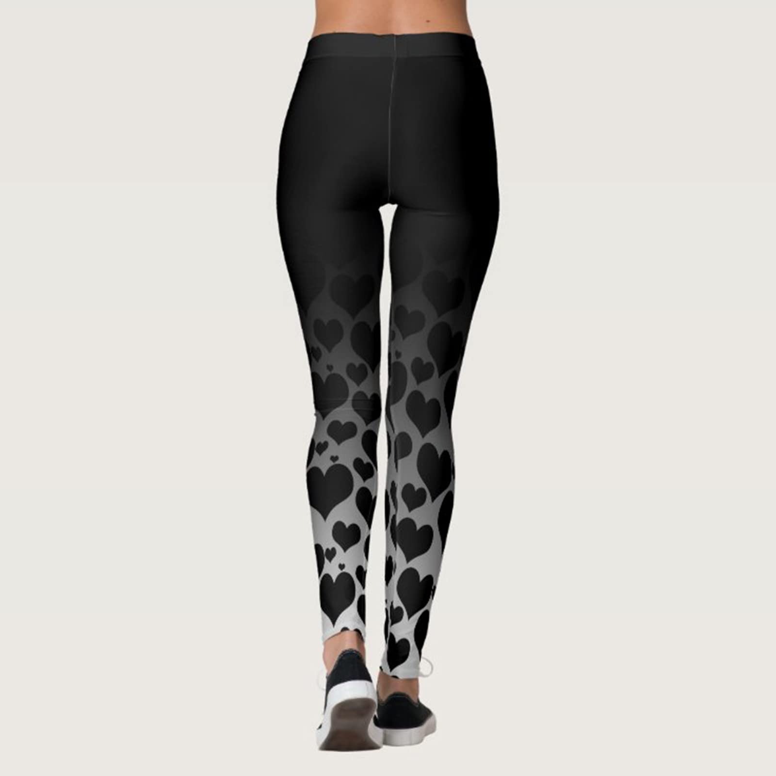 Valentines Day Workout Leggings for Women Funny Fashion Graphic Pants Leggings Love Heart Leggings for Teen Girl