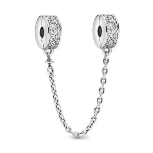 beeuvip clip safety chain charm 925 sterling silver bead for charm bracelets and necklaces, birthday mothers day jewelry gifts women