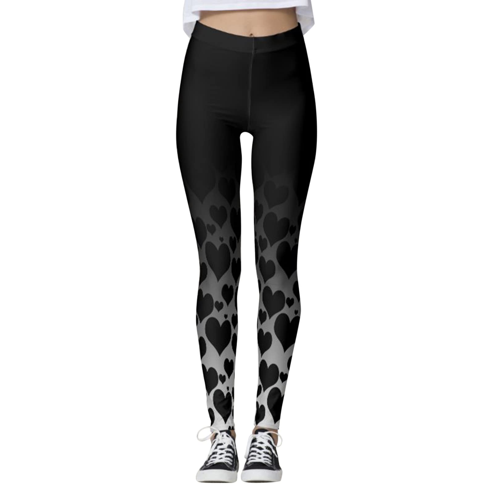 Valentines Day Workout Leggings for Women Funny Fashion Graphic Pants Leggings Love Heart Leggings for Teen Girl