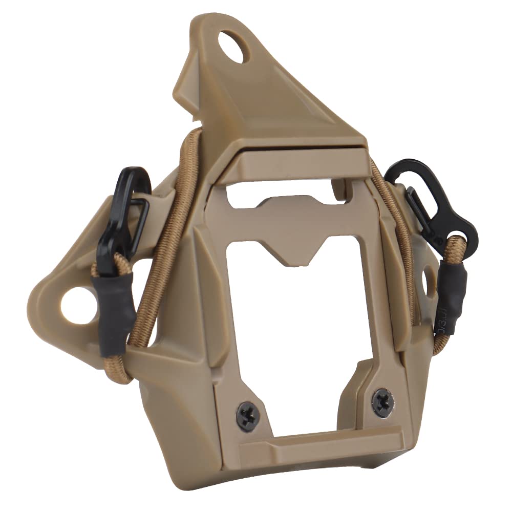 Tactical Universal NVG Mount Shroud Compatible with 3-Hole Elastic String for ACH/MICH/OPS-Core Fast/Helmet (Tan)