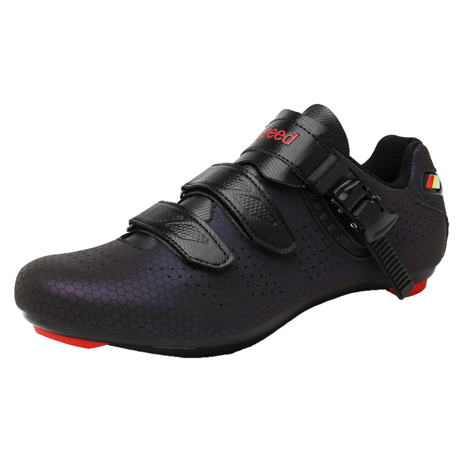 SDEQA Cycling Shoes for Men Women Road SPD Bike Cycling Shoes Indoor Outdoor with Look Delta Cleats Pre-Installed Clip in Pedal with Delta Cleats,Black,11.5