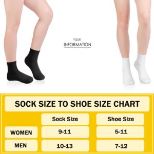 Tigeen 72 Pairs Quarter Ankle Sock Sport Ankle Socks Bulk Adult Unisex Cotton Sock Casual Quarter Socks for Men Women (Black, White, Gray)