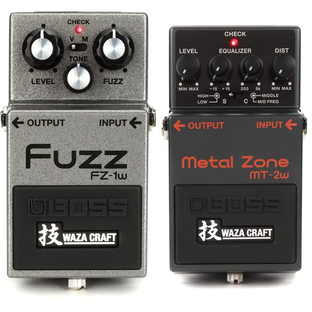 Boss FZ-1W Waza Craft Fuzz Pedal & MT-2W Waza Metal Zone Distortion Pedal