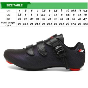 SDEQA Cycling Shoes for Men Women Road SPD Bike Cycling Shoes Indoor Outdoor with Look Delta Cleats Pre-Installed Clip in Pedal with Delta Cleats,Black,11.5