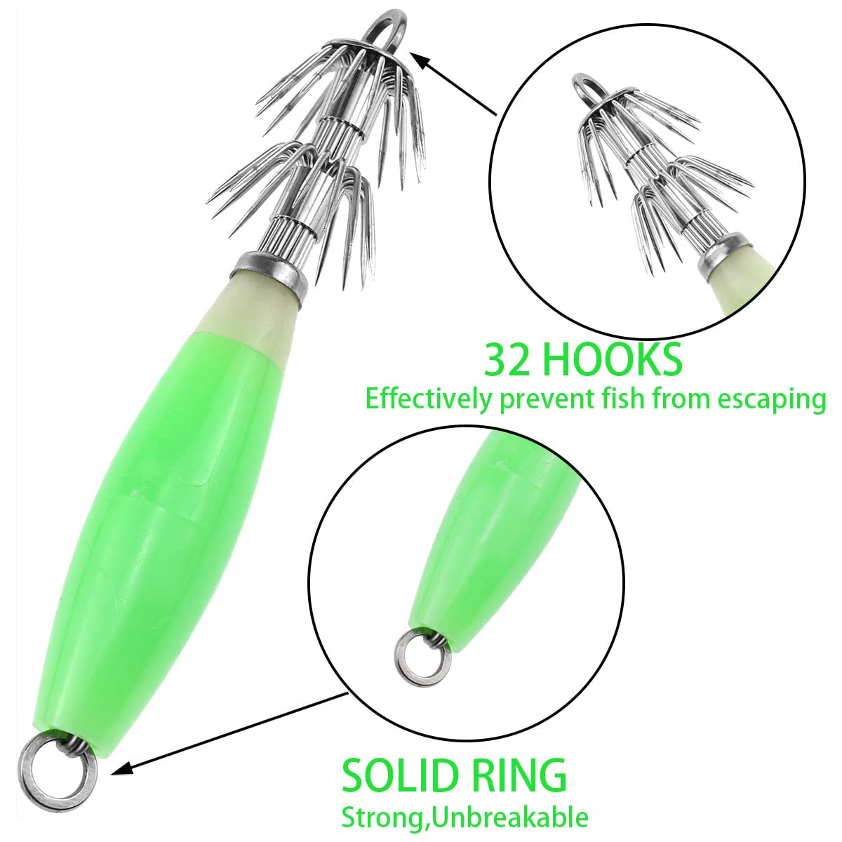 Haidong 2pcs Luminous Squid Clip Fluorescent Cuttlefish Clip The Octopus attracts Hard Bait Tackle