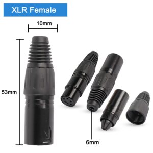 XMSJSIY 4 Pin XLR Female Plugs Connectors, 4 Pin XLR-F Plug Audio Mic Microphone Connector,XLR Cable Ends Replacement F-Plug Audio Socket-4PCS