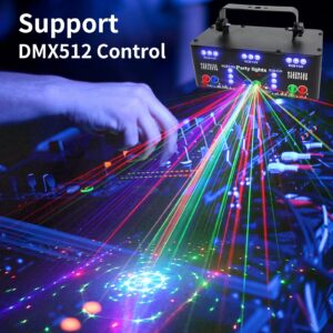 WUZSTAR DJ Party Lights,21 Lens RGB UV Disco Strobe Light Indoor Support DMX 512 Ravelight with Remote Control for Home Parties Karaoke Birthday Wedding Bar