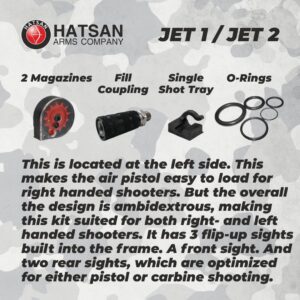 Wearable4U - HATSAN Jet I Black .177 Cal PCP Airgun, Air Pistol Converts to Air Rifle with .177 Pellets Bundle