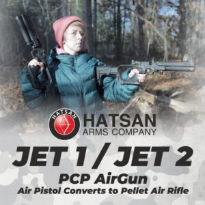 Wearable4U - HATSAN Jet I Black .177 Cal PCP Airgun, Air Pistol Converts to Air Rifle with .177 Pellets Bundle