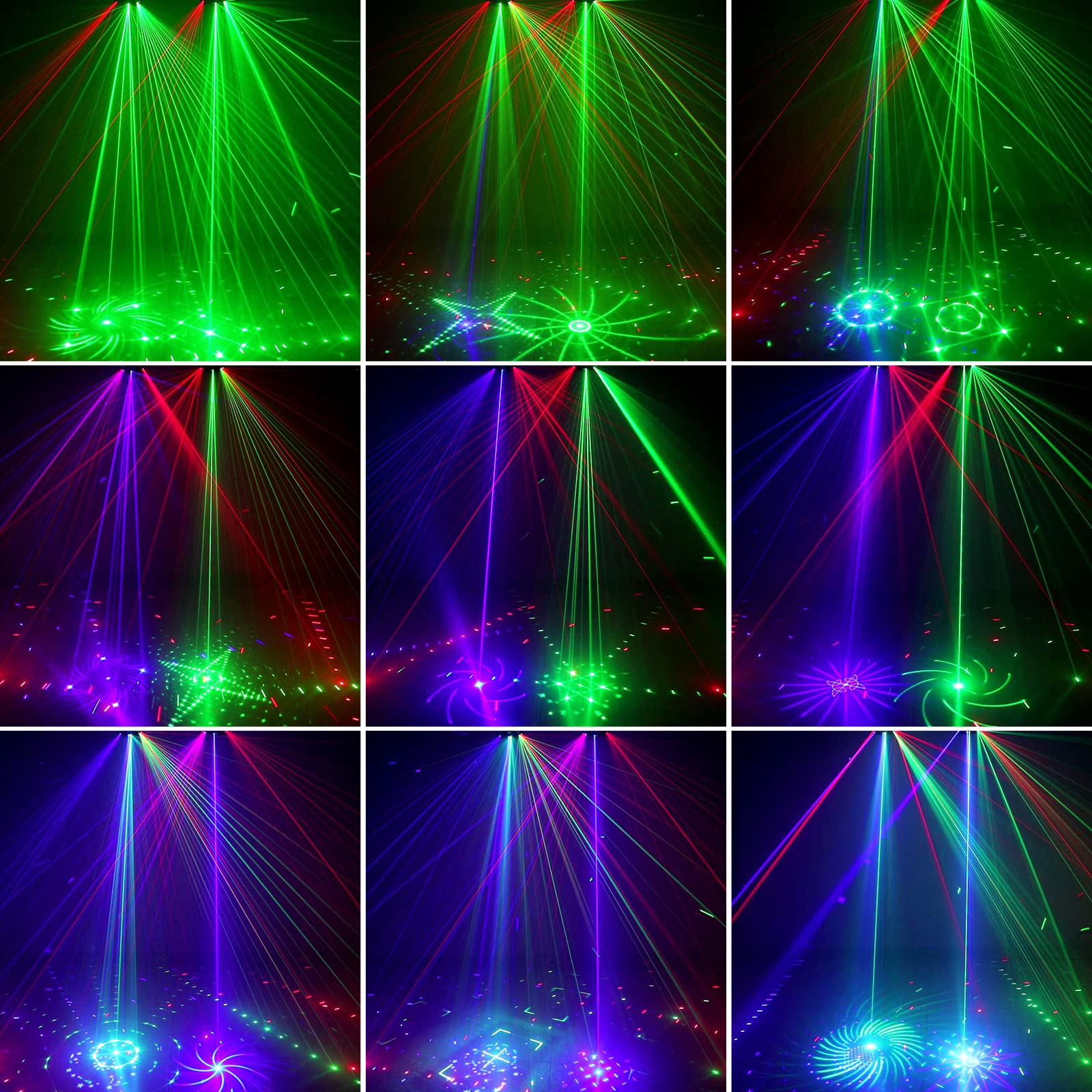 WUZSTAR DJ Party Lights,21 Lens RGB UV Disco Strobe Light Indoor Support DMX 512 Ravelight with Remote Control for Home Parties Karaoke Birthday Wedding Bar