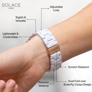 Solace Bands Lightweight Perma Watch Band - Compatible with Apple Watch Bands for Women and Men, iWatch Bands for 38mm 40mm 41mm 42mm 44mm 45mm 49mm Ultra, SE and Series 8 7 6 5 4 3 2 1 (Matte Solid)