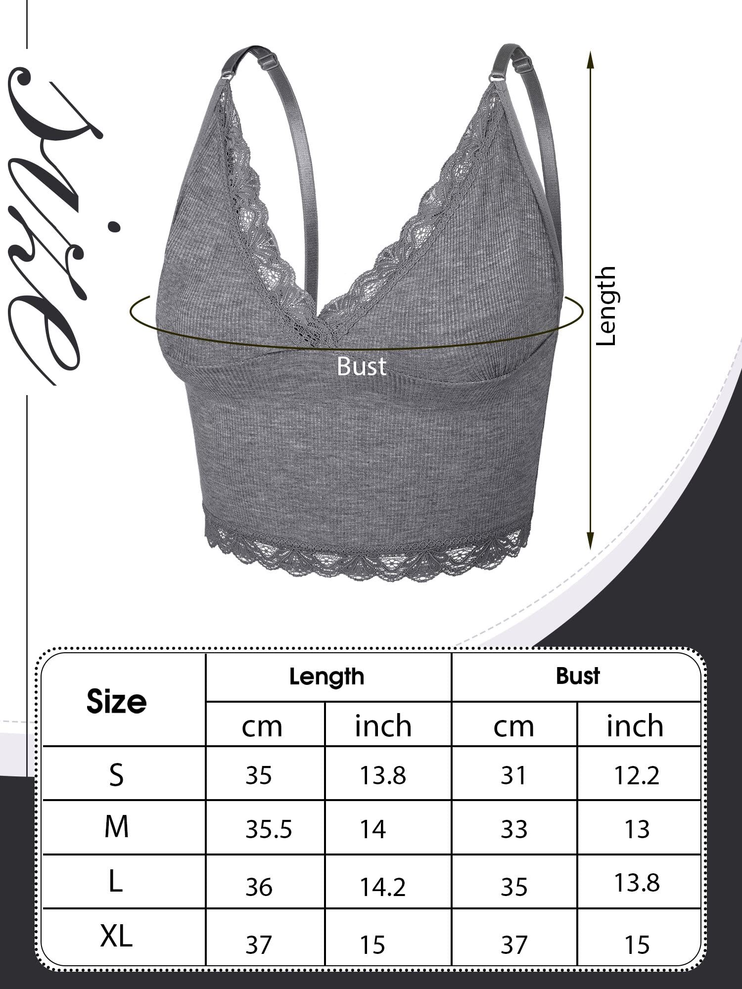 4 Pcs Women's Sleeveless Cami Crop Top Camisole Lace Trim V Neck Spaghetti Strap Tank Tops for Women Girl Ribbed Rave Clothes (Black, White, Light Gray, Dark Gray, Small)