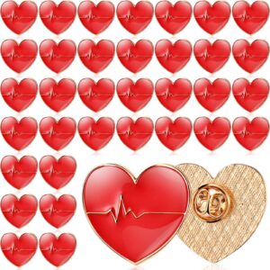 heart pins bulk heart disease nurse pins lapel brooches pin medical pin for heart month medical assistant week (100 pcs)