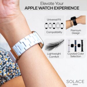 Solace Bands Lightweight Perma Watch Band - Compatible with Apple Watch Bands for Women and Men, iWatch Bands for 38mm 40mm 41mm 42mm 44mm 45mm 49mm Ultra, SE and Series 8 7 6 5 4 3 2 1 (Matte Solid)