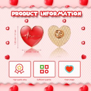 Heart Pins Bulk Heart Disease Nurse Pins Lapel Brooches Pin Medical Pin for Heart Month Medical Assistant Week (100 Pcs)